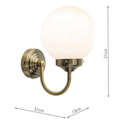 Där Lighting BAR0775 - Бра для ванной комнаты BARCLAY 1xE14/40W/230V IP44 латунь