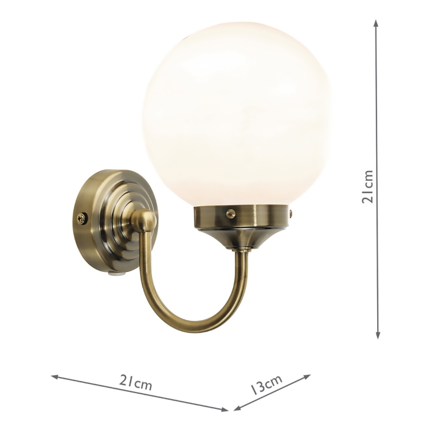Där Lighting BAR0775 - Бра для ванной комнаты BARCLAY 1xE14/40W/230V IP44 латунь