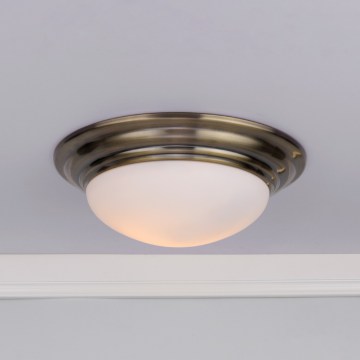 Där Lighting BAR5275 - Стельовий світильник для ванної кімнати BARCLAY 1xE27/60W/230V, діам. 31 см, латунь
