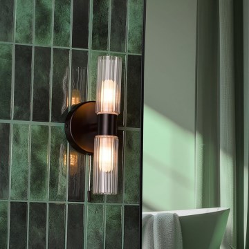 Där Lighting BOL0922 - Бра для ванной комнаты BOLTON 2xG9/5W/230V IP44 черный