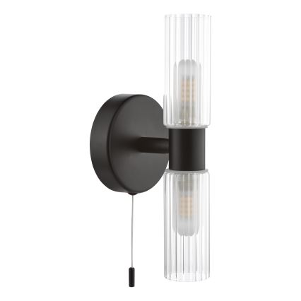 Där Lighting BOL0922 - Бра для ванной комнаты BOLTON 2xG9/5W/230V IP44 черный