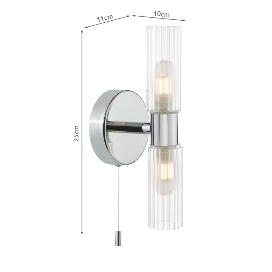 Där Lighting BOL0950 - Настенный светильник для ванной BOLTON 2xG9/5W/230V IP44, полированный хром