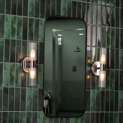 Där Lighting BOL0950 - Настінний світильник для ванної кімнати BOLTON 2xG9/5W/230V IP44 блискучий хром