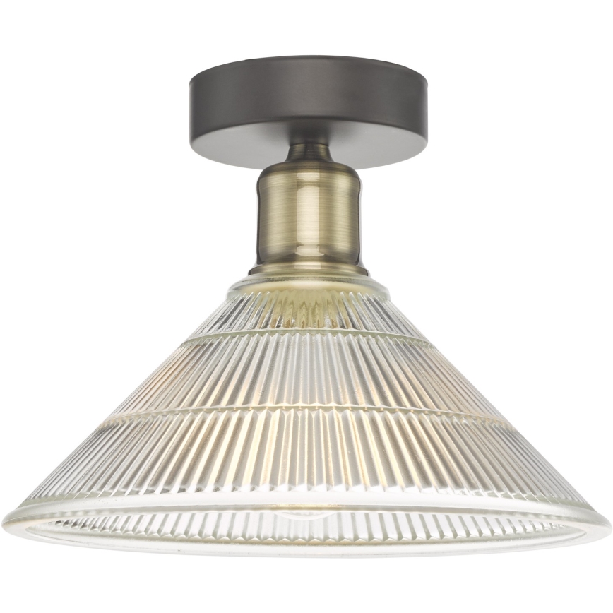 Där Lighting BOY0175 - Потолочный светильник BOYD 1xE27/60W/230V Ø 25 см, латунь/прозрачное стекло