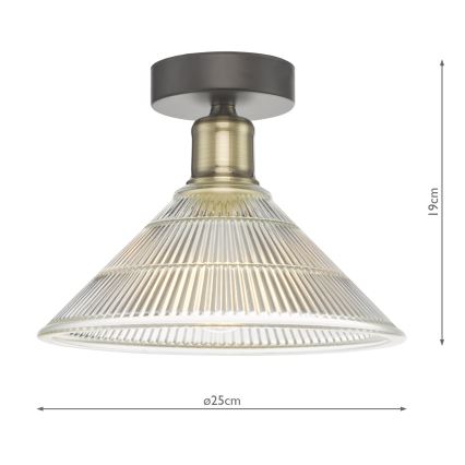 Där Lighting BOY0175 - Стельовий світильник BOYD 1xE27/60W/230V діам. 25 см латунь/прозоре скло