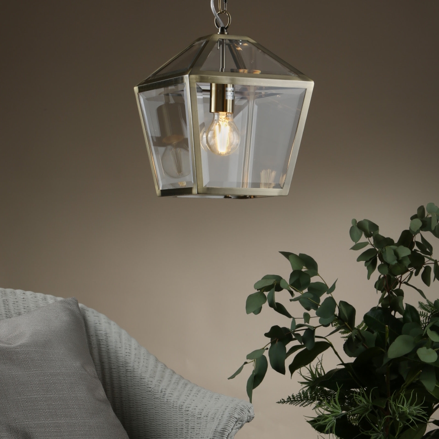 Där Lighting CHU0175 - Люстра на ланцюгу CHURCHILL 1xE27/60W/230V латунь