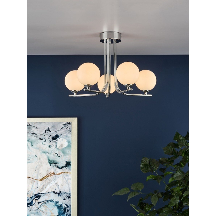 Där Lighting CRA5450-02 - Люстра на штанзі CRADLE 5xG9/25W/230V полірований хром