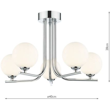 Där Lighting CRA5450-02 - Люстра на штанзі CRADLE 5xG9/25W/230V полірований хром