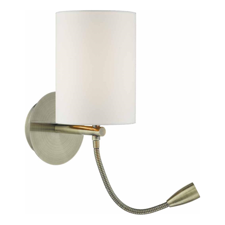Där Lighting FET0775 - LED Настінна лампа FETA 1xE27/60W/230V + LED/1W латунь