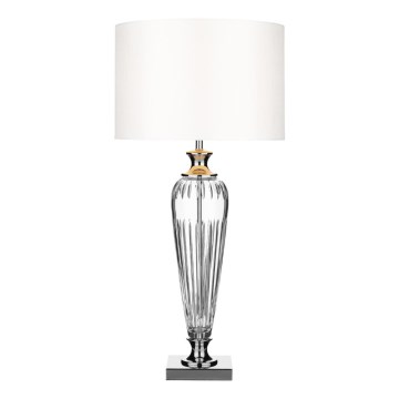 Där Lighting HIN4208 - Настільна лампа HINTON 1xE27/60W/230V біла/глянцевий хром