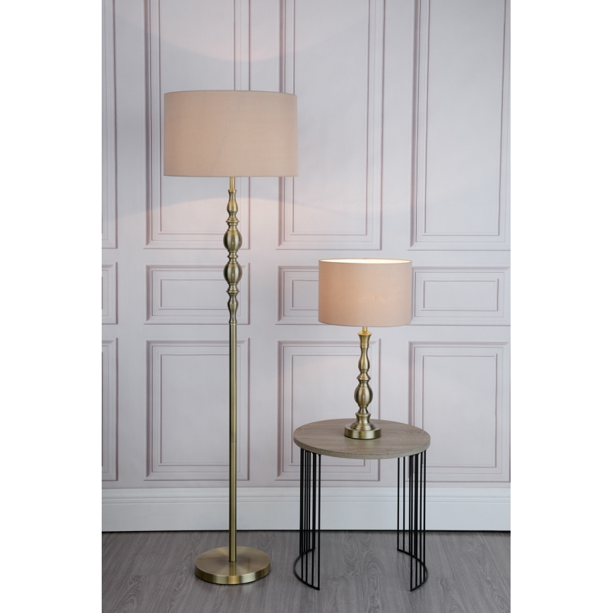Där Lighting MAD4275 - Настольная лампа MADRID 1xE27/60W/230V коричневая/латунь