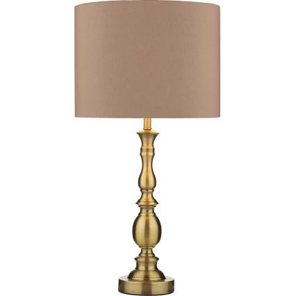 Där Lighting MAD4275 - Настольная лампа MADRID 1xE27/60W/230V коричневая/латунь