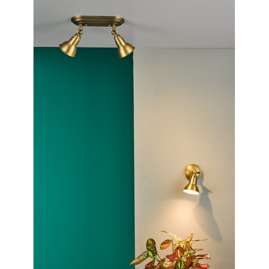 Där Lighting NAT0742 - Настенный точечный светильник NATHANIEL 1xGU10/11W/230V латунь