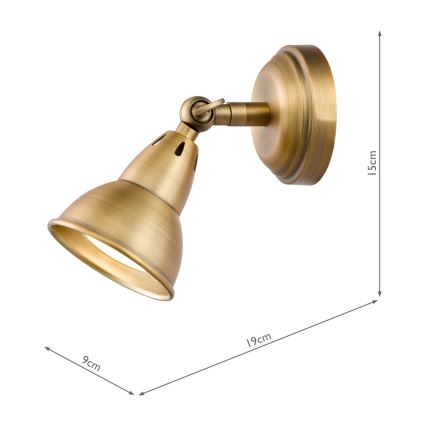 Där Lighting NAT0742 - Настінний точковий світильник NATHANIEL 1xGU10/11W/230V латунь