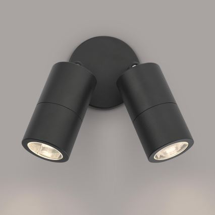 Där Lighting ORT0922 - LED зовнішній настінний точковий світильник ORTEGA 2xGU10/5W/230V IP65 чорний