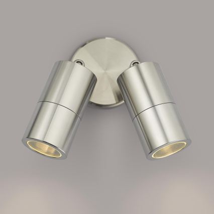 Där Lighting ORT0968 - LED наружный настенный точечный светильник ORTEGA 2xGU10/5W/230V IP65 полированный хром