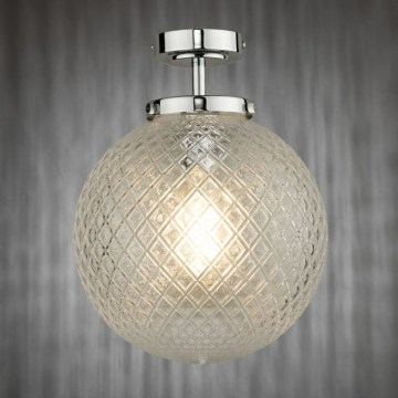 Där Lighting WAY0150 - Потолочный светильник для ванной WAYNE 1xE27/40W/230V IP44 диаметр 25 см глянцевый хром