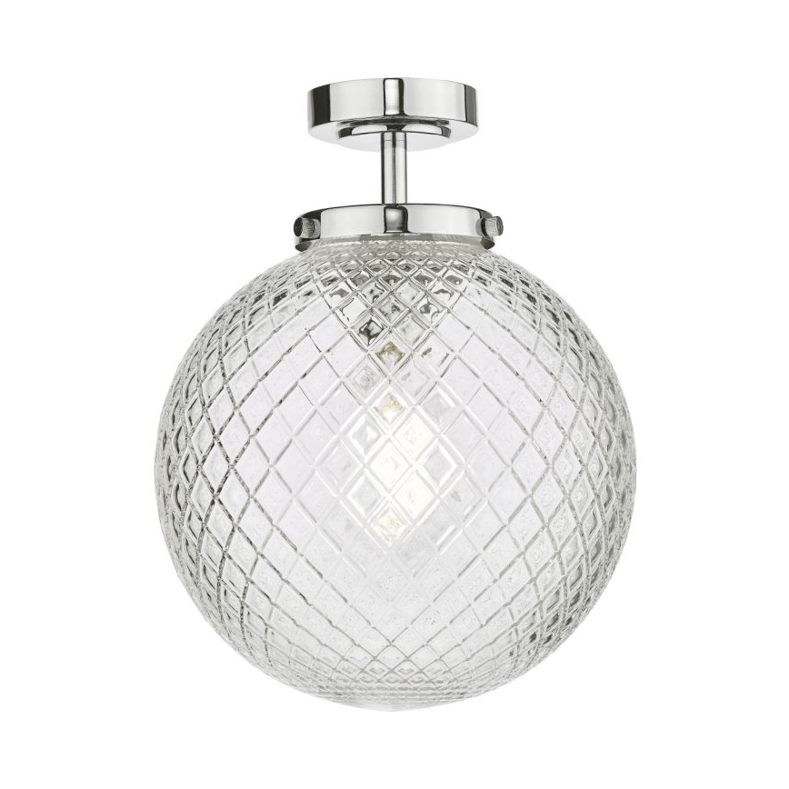 Där Lighting WAY0150 - Потолочный светильник для ванной WAYNE 1xE27/40W/230V IP44 диаметр 25 см глянцевый хром