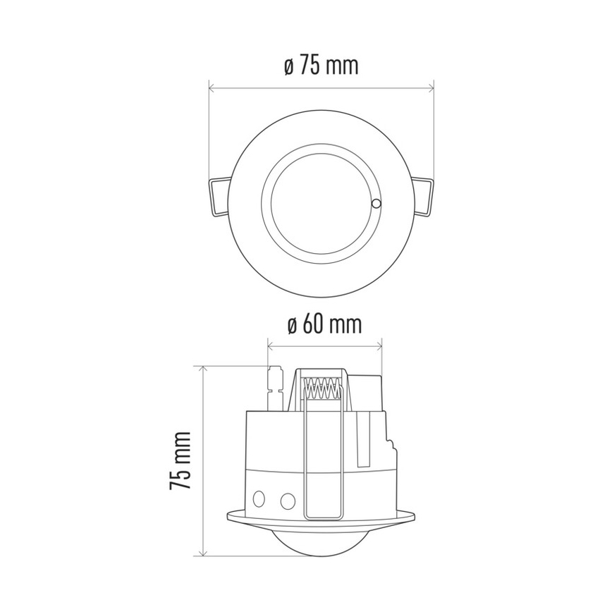 Датчик руху для підвісної стелі мікрохвильовий MW B 360° 1200W/230V білий