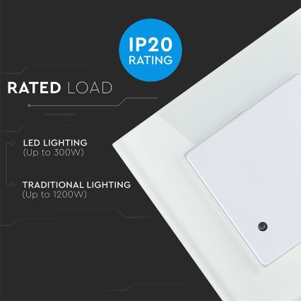 Датчик руху мікрохвильовий 180° 300W/230V білий