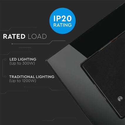 Датчик руху мікрохвильовий 180° 300W/230V чорний