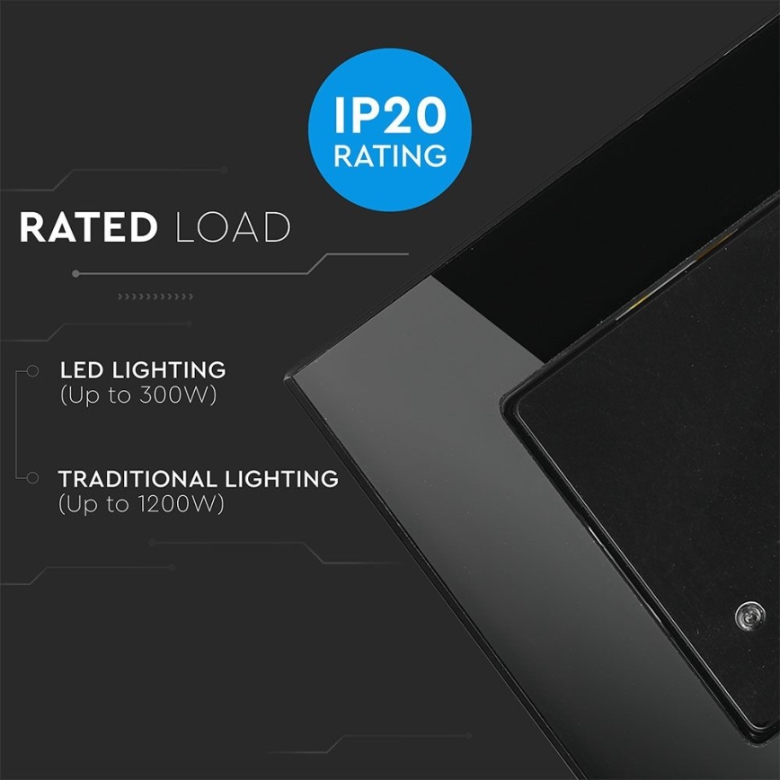 Датчик руху мікрохвильовий 180° 300W/230V чорний