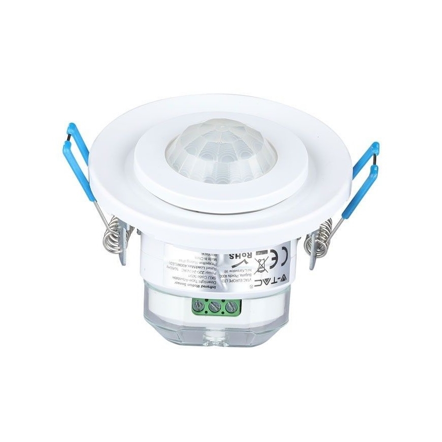 Датчик руху вбудований PIR 360° 400W/230V білий