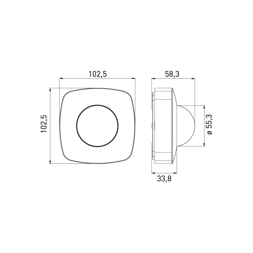 Датчик присутствия PRES SENSOR 2000W, белый