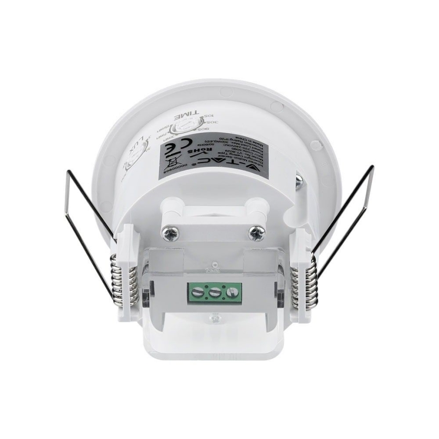 Датчик руху вбудований PIR 360° 300W/230V білий