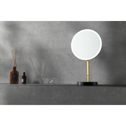 Deante ADI_Z812 - LED косметичне дзеркало для ванної SILIA з акумулятором 5000 mAh, 5V, 2700–6500K, IP44