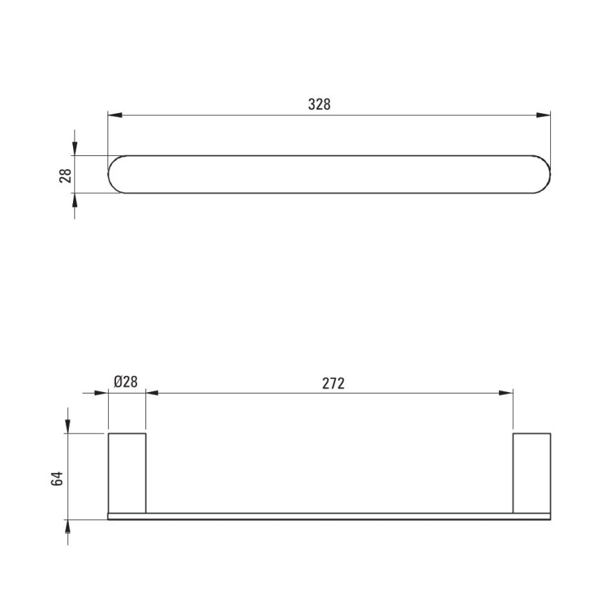 Deante ADR_0611 - Настінний вішак для рушників ROUND 32,8 см блискучий хром