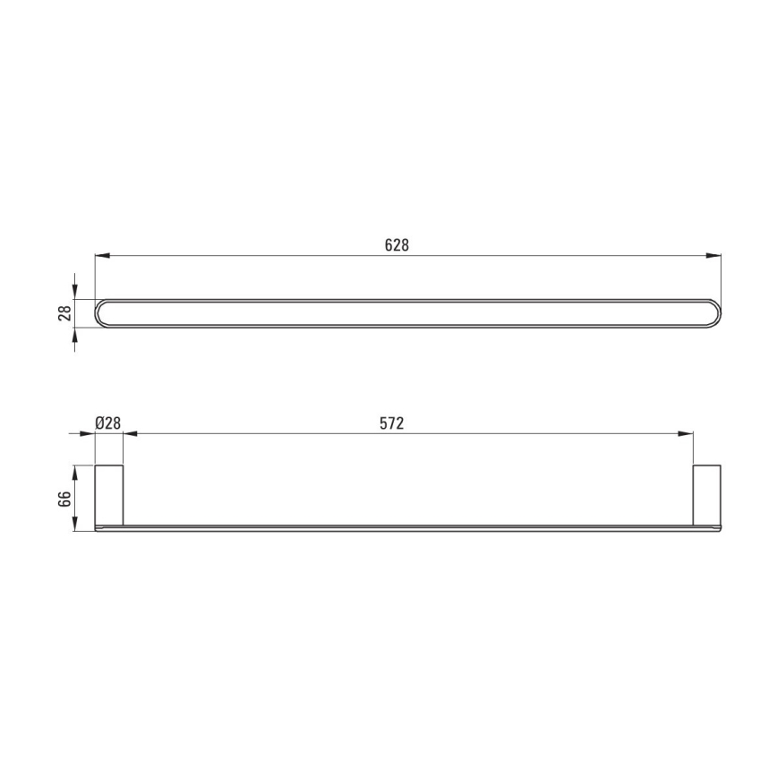 Deante ADR_0621 - Настінний тримач для рушників ROUND 62,8 cm, полірований хром