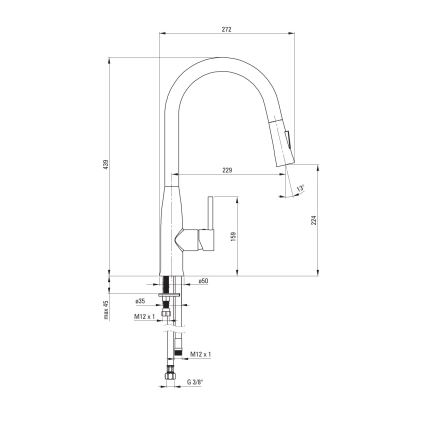 Deante BDH_072M - Змішувач для раковини з висувним душем LUKRECJA глянцевий хром