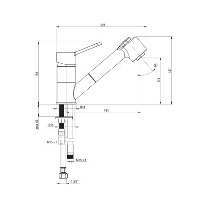 Deante BDN_071M - Змішувач для раковини з висувним душем NARCYZ глянцевий хром