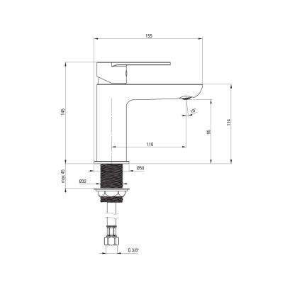 Deante BGA_020M - Змішувач для умивальника ALPINIA, полірований хром