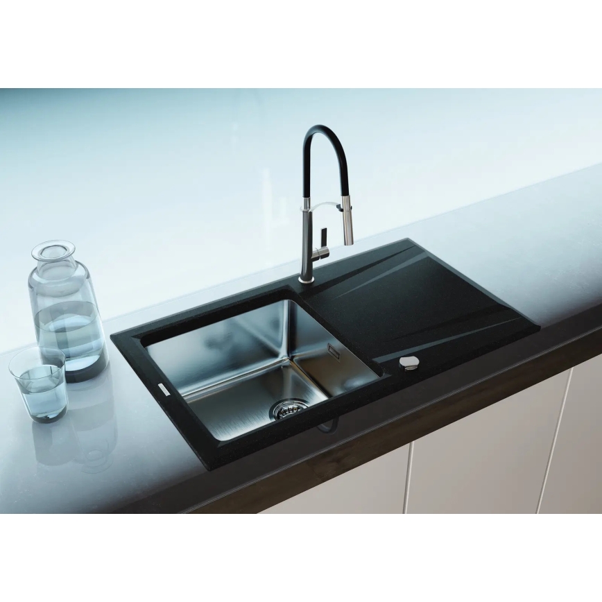 Deante BGB_B720 - Смеситель для мойки с гибким изливом GERBERA черный/хром