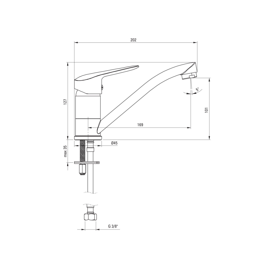 Deante BMO_026M - Змішувач для умивальника BORO 12,7 см, глянцевий хром