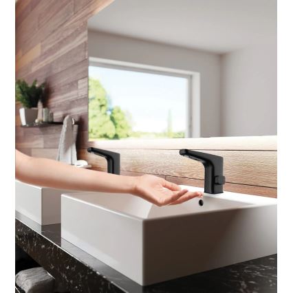 Deante BQH_N29V - Бесконтактный смеситель для умывальника с регулировкой температуры HIACYNT 230/6В черный