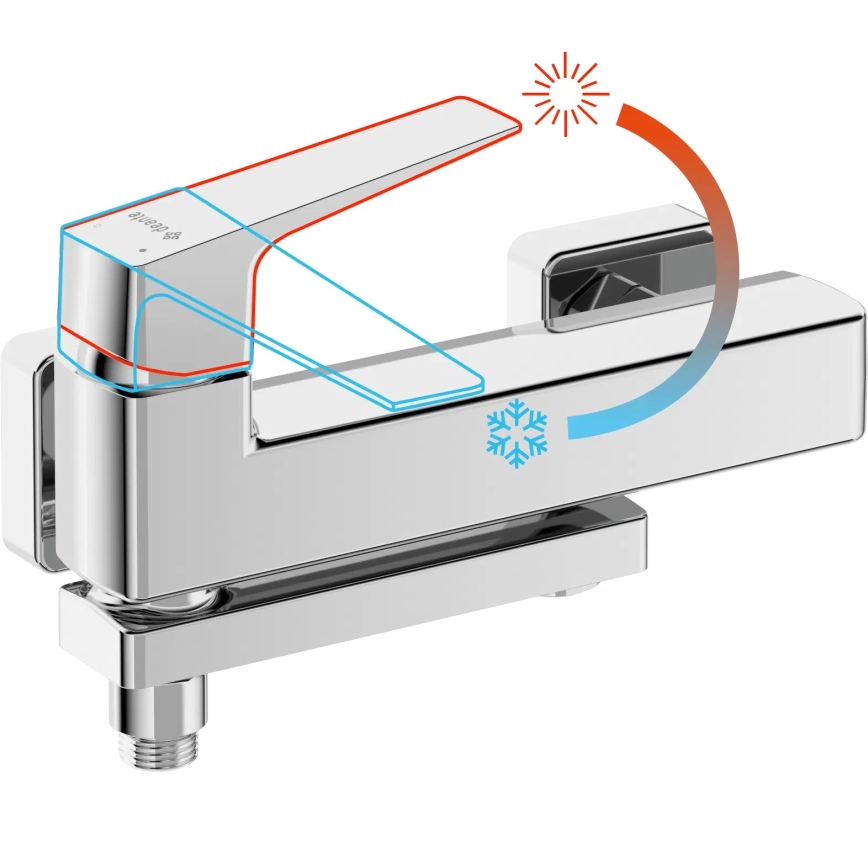 Deante BQL_012M - Складний ванний змішувач BLUR, глянцевий хром