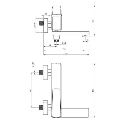 Deante BQL_012M - складной смеситель для ванны BLUR, полированный хром