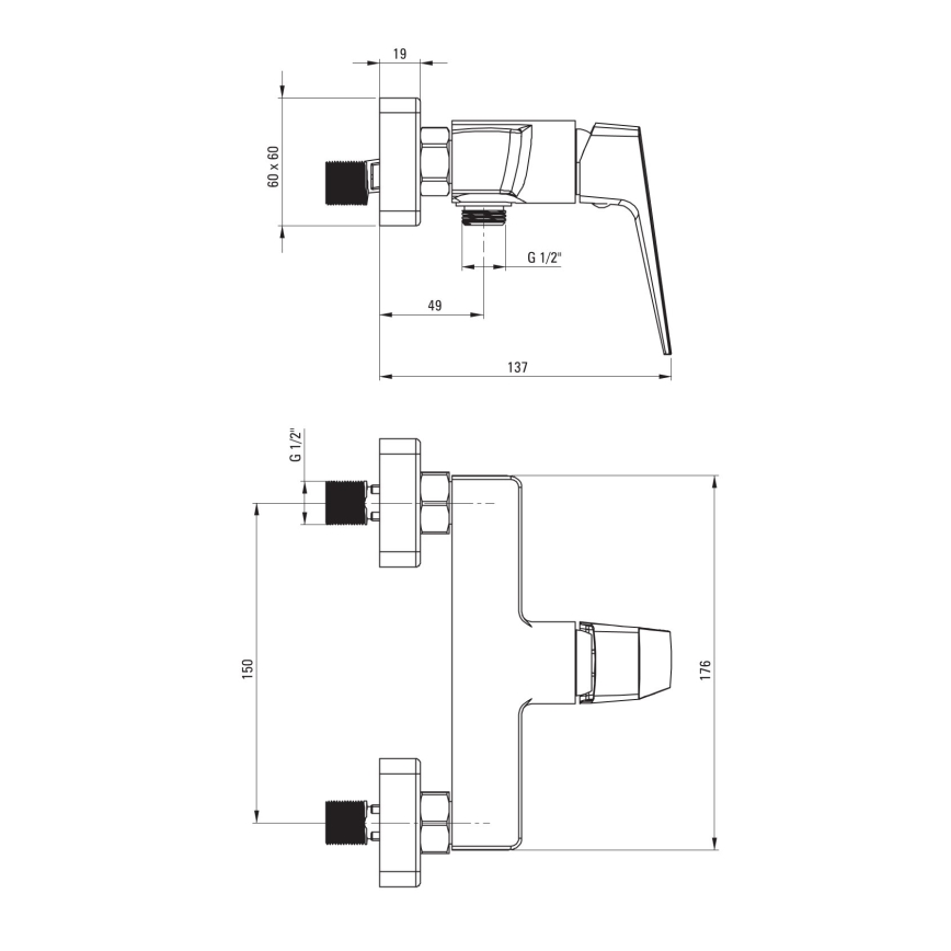 Deante BQL_040M - Душовий змішувач BLUR полірований хром
