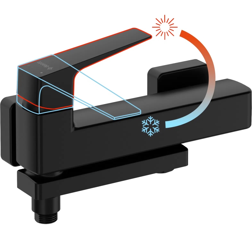 Deante BQL_N12M - Складной смеситель для ванны BLUR черный