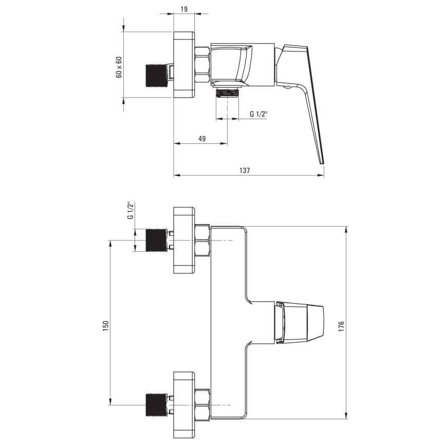 Deante BQL_N40M - Душовий змішувач BLUR чорний
