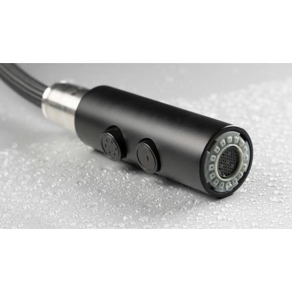 Deante BQO_N72M - Смеситель для мойки с выдвижным изливом OLFATO черный