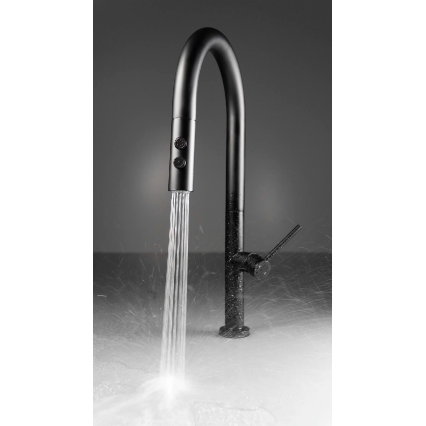 Deante BQO_N72M - Змішувач для раковини з висувним душем OLFATO чорний