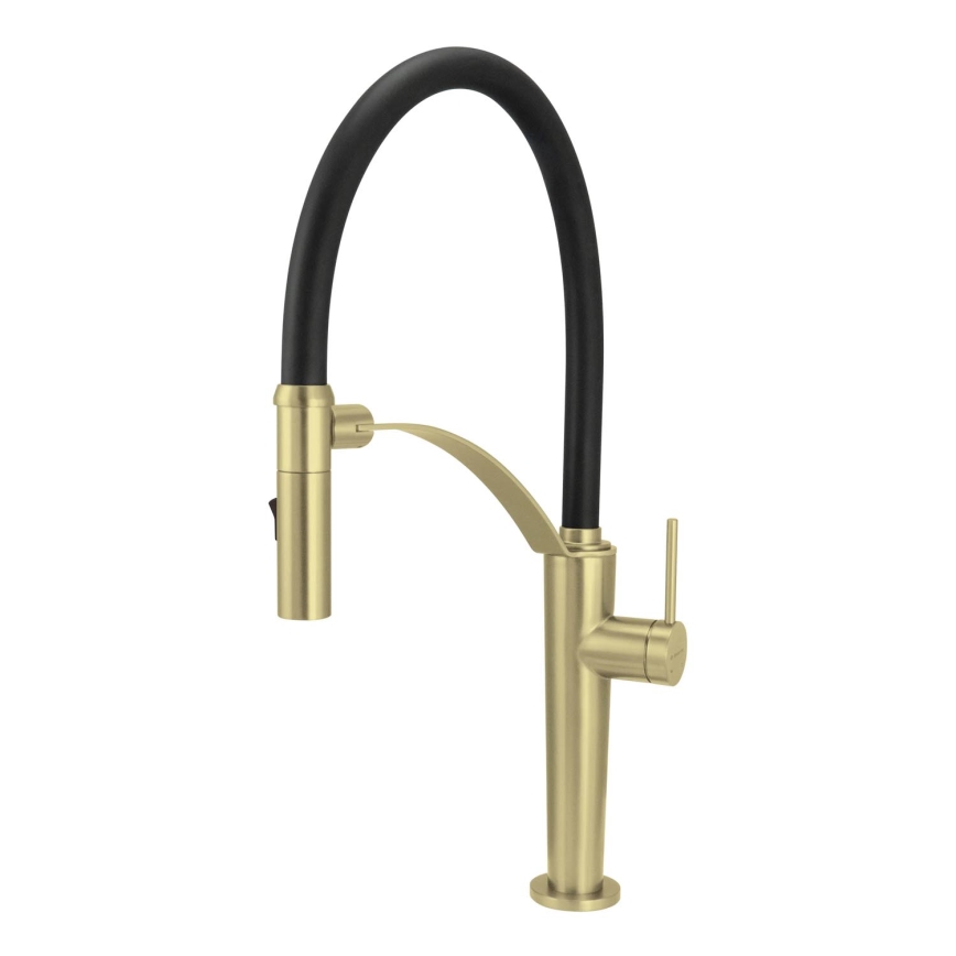 Deante BRC_R72M - Змішувач для раковини з гнучким виливом CORDA полірована золотий