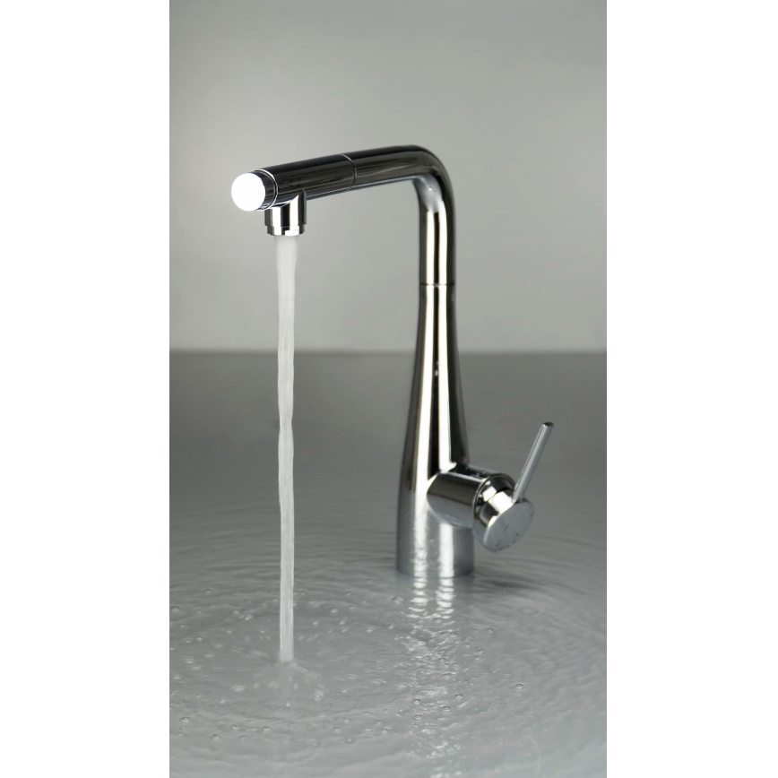 Deante BRE_075M - Змішувач для кухонної мийки з висувним душем ERIDAN, блискучий хром