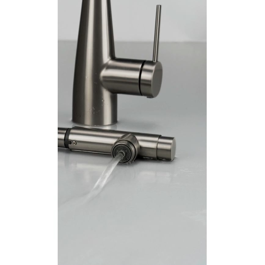 Deante BRE_D75M - Змішувач для раковини з висувним душем ERIDAN титан