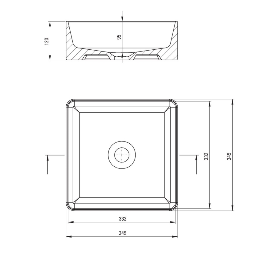Deante CDJ_6U3S - Накладная раковина JASMIN 34,5x34,5 cm керамика/белый