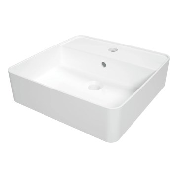 Deante CGS_6U4B - Раковина на столешницу с отверстием под смеситель SQUARE 42x42 см керамика/белый